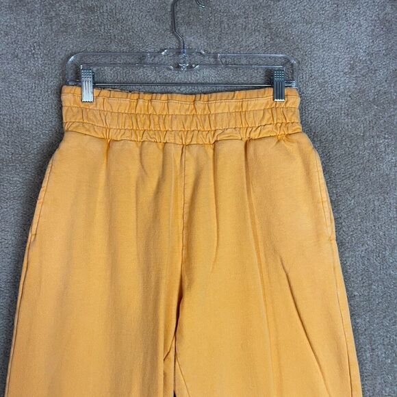 UO Out From Under Sweatpants Womens Small Mustard High Rise Pull On Crop Lounge - Picture 2 of 12